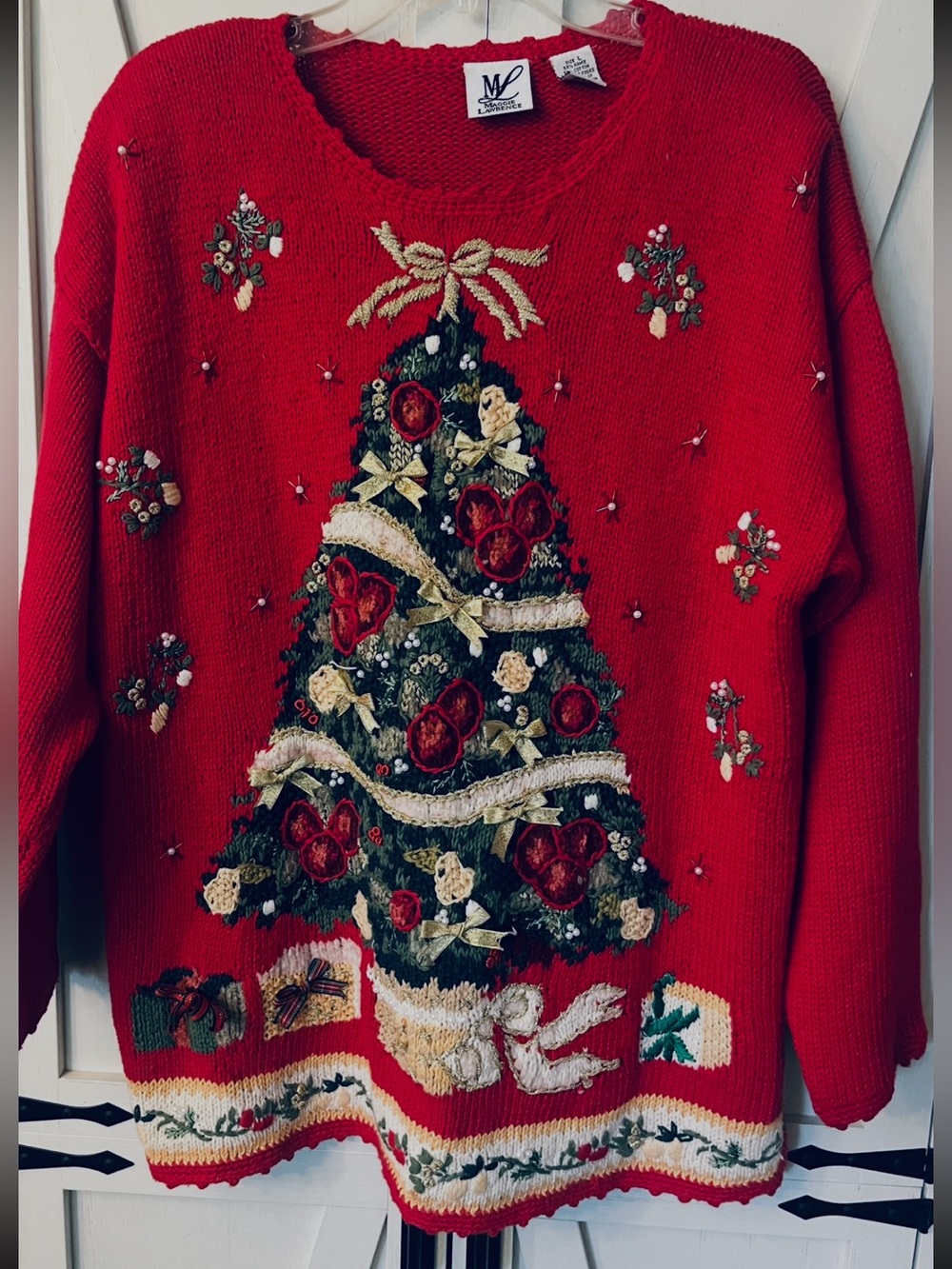 Vintage Maggie Lawrence Xmas Sweater Large